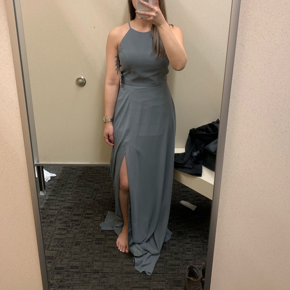 Jenny Yoo Kayla A-Line Halter Gown
